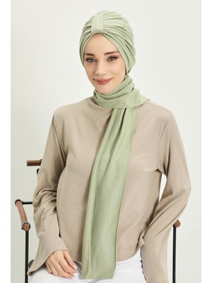 80rb Çağla Yeşili Kışlık Fularlı Bone Türban,b 80rb Çağla Yeşili Kışlık Fularlı Bone Türban,b