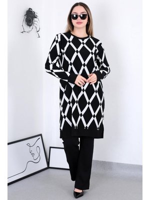 Siyah Karin Kumaş Tunik