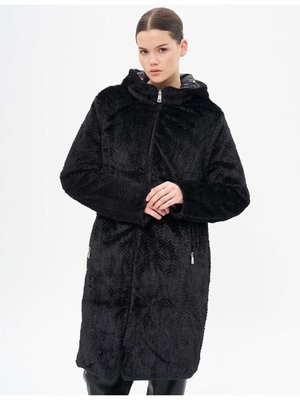 Kapüşonlu Çift Taraflı Mont Siyah Kapüşonlu Çift Taraflı Mont Siyah