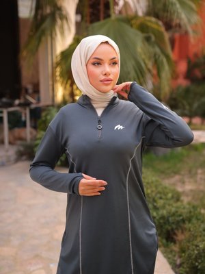 Fermuarlı Dalgıç Kumaş Jogger Spor Eşofman takımı