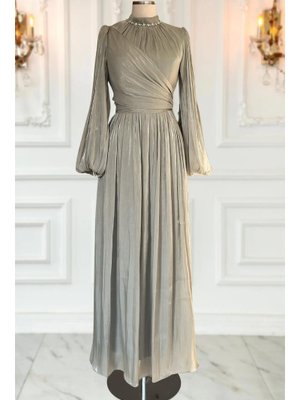 Gri Pelin Abiye Elbise Gri Pelin Abiye Elbise