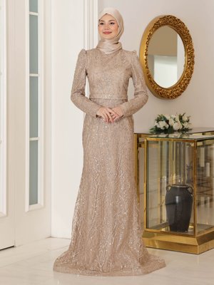 Gold Rengi Tuana Abiye Elbise Gold Rengi Tuana Abiye Elbise