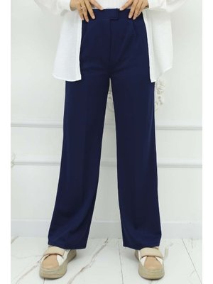 Lacivert Bol Paça Palazzo Pantolon Lacivert Bol Paça Palazzo Pantolon