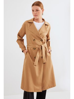 Taba Kruvaze Yaka Trençkot Taba Kruvaze Yaka Trençkot