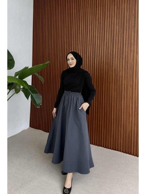 Antrasit Beli Lastikli Etek Antrasit Beli Lastikli Etek
