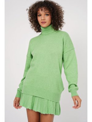 E.yeşil Kazak Etek Triko İkili Takım