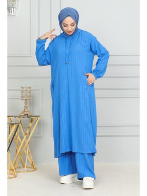 İndigo İkili Takım Kapüşonlu