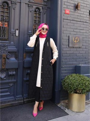 Kapitone Kapşonlu Yelek