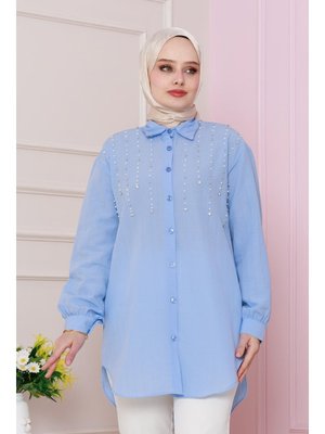 Bebe Mavi Önü İncili Tunik Bebe Mavi Önü İncili Tunik