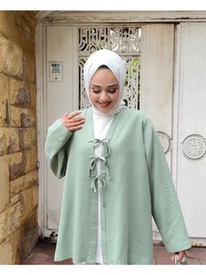 Bağlamalı Dik Yaka Gabardin Ceket Bağlamalı Dik Yaka Gabardin Ceket