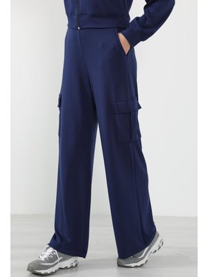 Lacivert Yüksek Bel Kargo Pantolon,ea