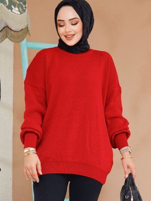 Kırmızı Kazak Tunik