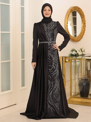 Siyah Mihrimah Abiye Elbise Siyah Mihrimah Abiye Elbise