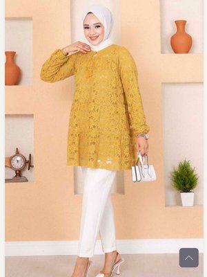 Astarlı Dantel Gömlek Tunik Astarlı Dantel Gömlek Tunik