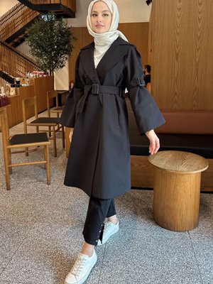 Viyana Astarlı Trençkot Siyah Viyana Astarlı Trençkot Siyah