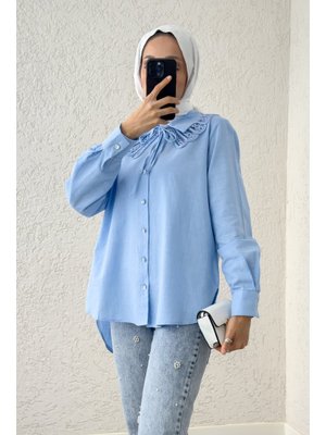Bebe Mavisi Yakalık Detaylı Gömlek