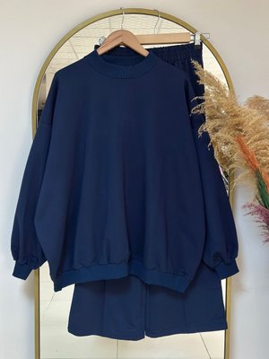 Dilşah Bol Sweat İki İplik Pantolonlu Takım Lacivert Dilşah Bol Sweat İki İplik Pantolonlu Takım Lacivert