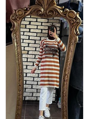 Cizgili Triko Tunik Cizgili Triko Tunik