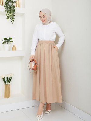 Cepli Beli Lastikli Keten Etek