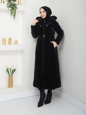 Kışlık Kalın Kaban Şişme Kapitone Elyaf Dolum Siyah Cm Araboy Kışlık Kalın Kaban Şişme Kapitone Elyaf Dolum Siyah Cm Araboy