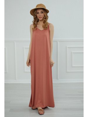 Somon Askılı Penye Elbise,elb