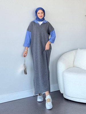 Muadil Elbise Gri Muadil Elbise Gri