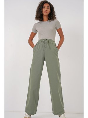 Çağla Bol Paça Yüksek Bel Pantolon Çağla Bol Paça Yüksek Bel Pantolon