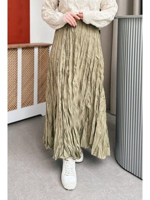 Yulya Kırışık Yeşil Etek Yulya Kırışık Yeşil Etek