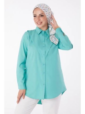 Düz Yaka Yeşil Gömlek