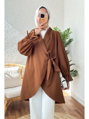 Kahverengi Kolu Büzgülü Kaşe Kap