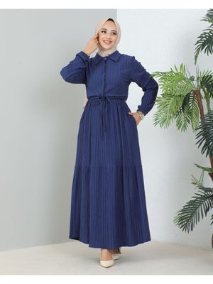 Lara Yarım Düğmeli Yaka Gömlek Elbise Lara Yarım Düğmeli Yaka Gömlek Elbise