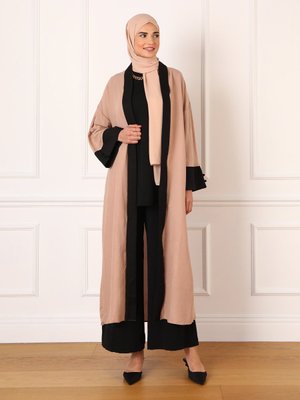 Aerobin Rahat Kalıp Abaya Bej Siyah
