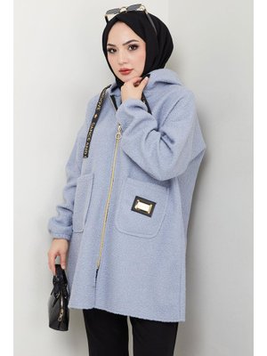 Gri Oversize Buklet Kaban Gri Oversize Buklet Kaban