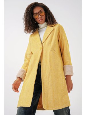 B.sarı Balık Sırtı Kaşe Kaban