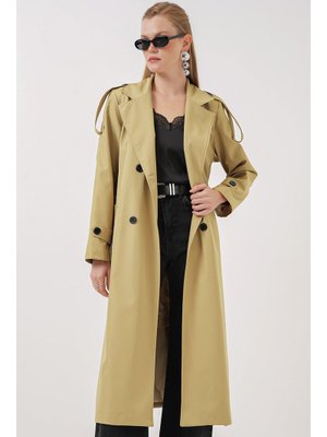 A.haki Kruvaze Yaka Uzun Trençkot A.haki Kruvaze Yaka Uzun Trençkot