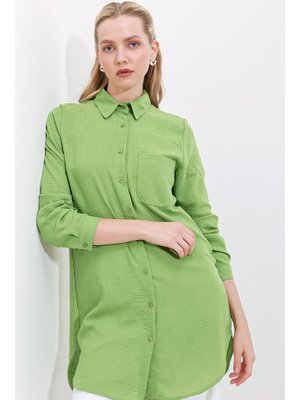 E.yeşil Tek Cepli Gömlek Tunik E.yeşil Tek Cepli Gömlek Tunik