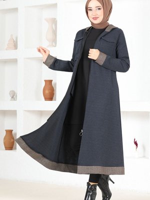 Kapüşonlu Kap Lacivert