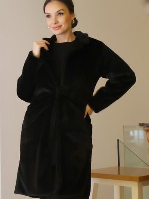 Siyah Cepli Tek Düğme Kaban