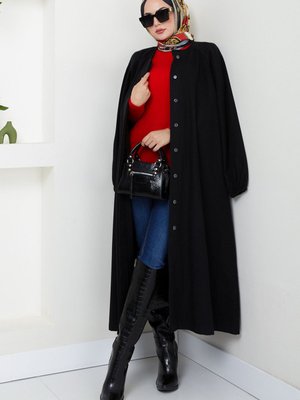 Manşeti Lastikli Kaban M Siyah