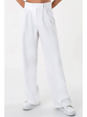 Beyaz Cırtlı Palazzo Pantolon