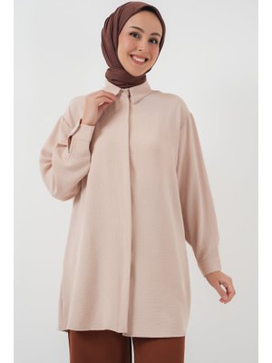 Krem Uzun Gömlek Tunik Krem Uzun Gömlek Tunik