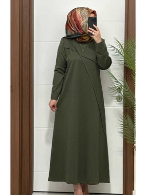 K Haki Elbise Çima Detay Ikı Iplık Buyuk Beden Elbise Yeni Sezon K Haki Elbise Çima Detay Ikı Iplık Buyuk Beden Elbise Yeni Sezon