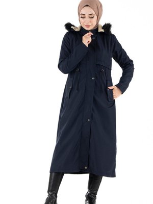 İçi Peluş Mont Lacivert İçi Peluş Mont Lacivert