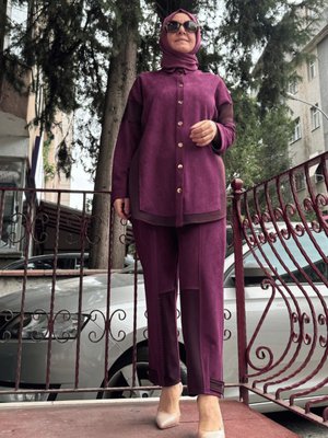 Süet Takım Mürdüm Süet Takım Mürdüm