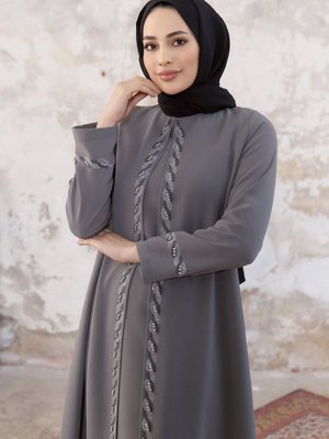 Lara Büyük Beden Abiye Gri Lara Büyük Beden Abiye Gri
