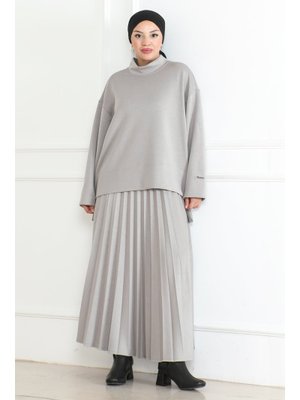 Gri Modal Scuba Etekli Takım &