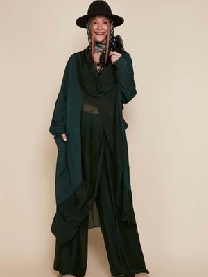 Koyu Zümrüt Italyan Korse Belli Astarlı İpek Pantolon Koyu Zümrüt Italyan Korse Belli Astarlı İpek Pantolon