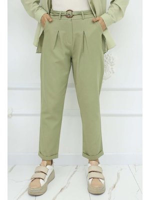 Çağla Kemerli Keten Pantolon