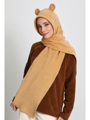 83pl Deve Tüyü Kapüşonlu Polar Bere,atkı,boyunluk Şalı,kışlık Kulaklı Şapka,b 83pl Deve Tüyü Kapüşonlu Polar Bere,atkı,boyunluk Şalı,kışlık Kulaklı Şapka,b