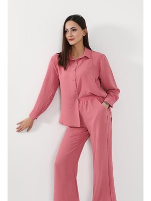 Koyu Pembe Rahat Ve Şık Günlük Aerobin Takım,tk
